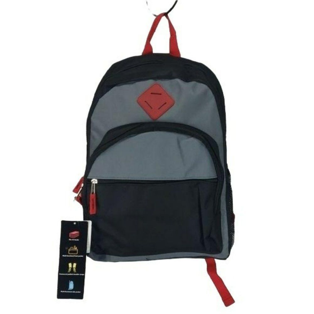 Wexford Black & Gray Multi‎ Compartment Backpack NEW